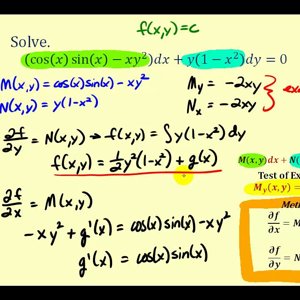 Exact First Order Differential Equations - Part 2