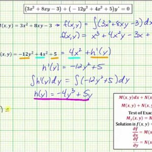 Ex 3:  Solve an Exact Differential Equation