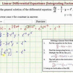 Ex 3: Solve a Linear First Order DE Using an Integrating Factor