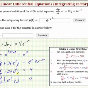 Ex 4: Solve a Linear First Order DE Using an Integrating Factor