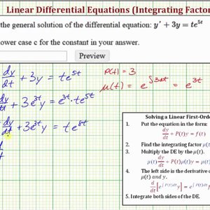 Ex 6: Solve a Linear First Order DE Using an Integrating Factor (Integration by Parts)