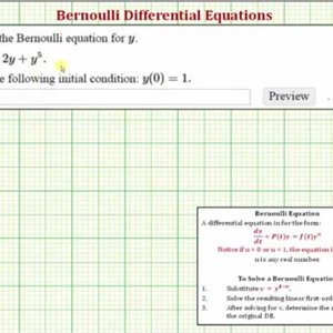 Ex: Solve a Bernoulli Differential Equation Using Separation of Variables