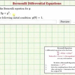 Ex: Solve a Bernoulli Differential Equation Using Separation of Variables