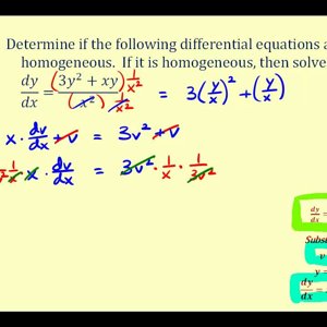 Solve a First-Order Homogeneous Differential Equation - Part 1 - YouTube
