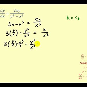 Solve a First-Order Homogeneous Differential Equation - Part 2 - YouTube