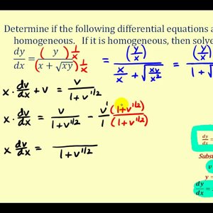Solve a First-Order Homogeneous Differential Equation - Part 3 - YouTube