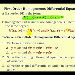 Solve a First-Order Homogeneous Differential Equation in Differential Form - Part 2