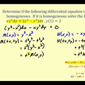 Solve a First-Order Homogeneous Differential Equation in Differential Form - Part 3