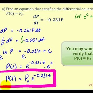 Applications of First Order Differential Equations:  Exponential Decay Part 1