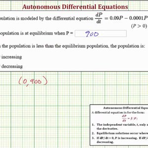 Find the Equilibrium Population and When the a Population is Increasing Given a Autonomous DE