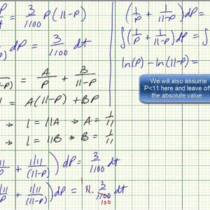 Ex 1: Solve an Autonomous DE IVP - Logistic Growth Using Separation of Variables