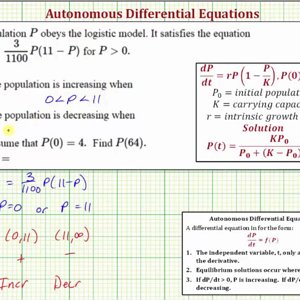 Ex 1: Solve an Autonomous DE IVP - Logistic Growth (Shortcut)