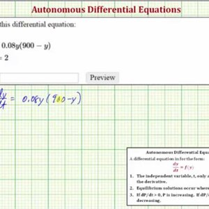 Ex 2: Solve an Autonomous DE IVP - Logistic Growth Using Separation of Variables