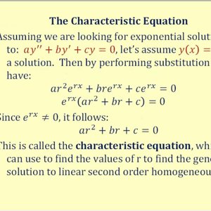 Linear Second Order Homogeneous Differential Equations - (two distict real roots)