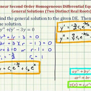 Ex: Solve and Verify the Solution of a Linear Second Order Homogeneous Differential Equation