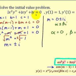 Cauchy-Euler Initial Value Problem