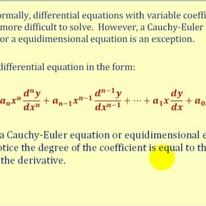 General Solution to a Second Order Homogeneous Cauchy-Euler Equation (distinct real)