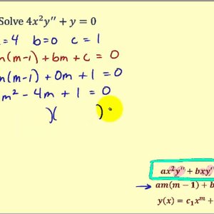 General Solution to a Second Order Homogeneous Cauchy-Euler Equation (equal roots)