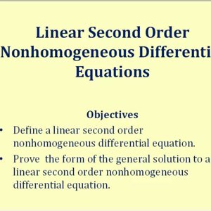 Prove the Form of the General Solution to a Linear Second Order Nonhomogeneous DE