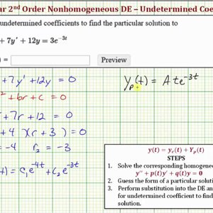 Find a General Solution to a Nonhomogeneous DE Using Undetermined Coefficients (Repeat Term)