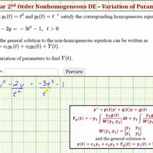 Find a Particular Solution to a Nonhomgeneous DE Using Variation of Parameters