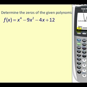 Determining the Zeros or Roots of a Polynomial Function on the TI83/84