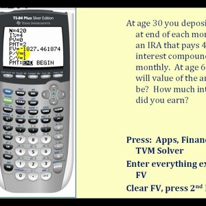 Determining the Value of an Annuity Using the TI84