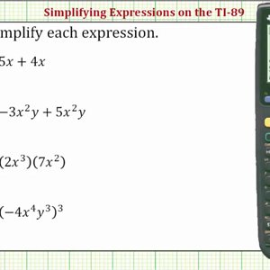 Simplifying Expressions on the TI-89