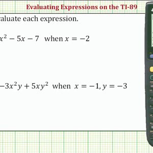 Evaluating Expressions on the TI-89 - YouTube