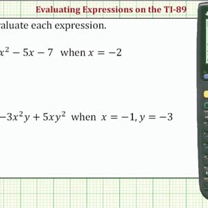 Evaluating Expressions on the TI-89 - YouTube