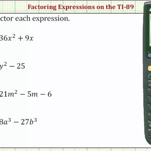 Factoring Expressions on the TI-89 - YouTube