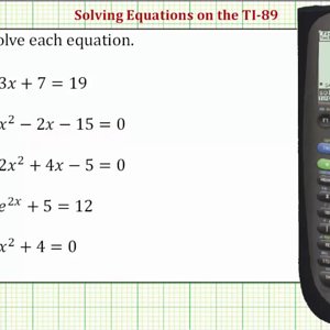 Solving Equations on the TI-89 - YouTube