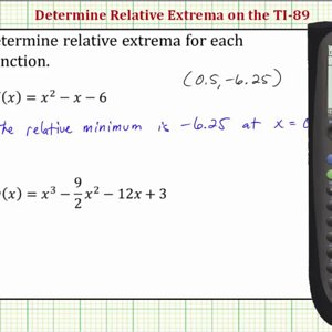 Determine the Relative (Local) Extrema of a Function on the TI-89 - YouTube