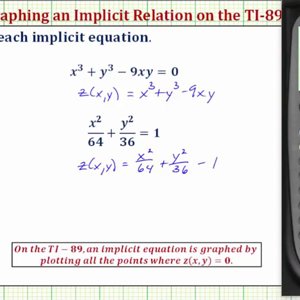 Graph an Implicit Equation on the TI-89 - YouTube