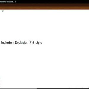 Combinatorics by Dr. L. S. Chandran (NPTEL):- Lecture 18: Hall's Theorem for regular bipartite graphs; Inclusion exclusion principle - Part 1