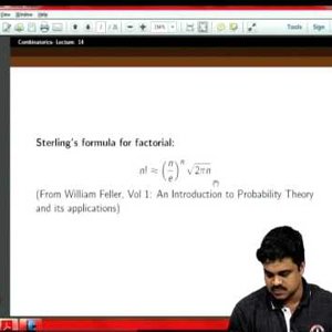 Combinatorics by Dr. L. S. Chandran (NPTEL):- Lecture 14: Sterling's Formula, Generalization of Binomial coefficients - Part 1