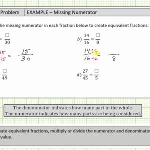 Determine the Numerator to Make Equivalent Fractions