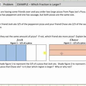 Pizza Scenario - Comparing Fractions with the Different Denominators