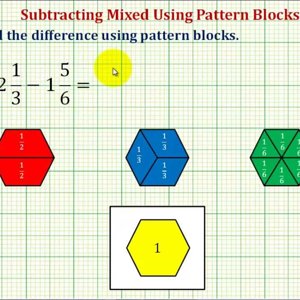 Ex 2: Find the Difference of Two Mixed Numbers Using Pattern Blocks