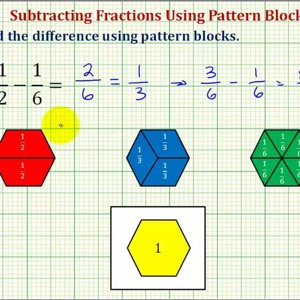 Ex 2: Find the Difference of Two Fractions Using Pattern Blocks (Simplifying)
