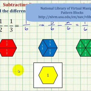 Ex 1: Find the Difference of Two Fractions Using Pattern Blocks (Basic)