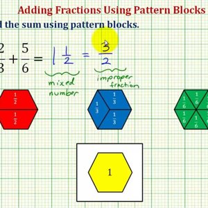 Ex 3: Find the Sum of Two Fractions Using Pattern Blocks (Sum Greater Than 1)