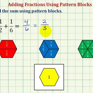 Ex 2: Find the Sum of Two Fractions Using Pattern Blocks