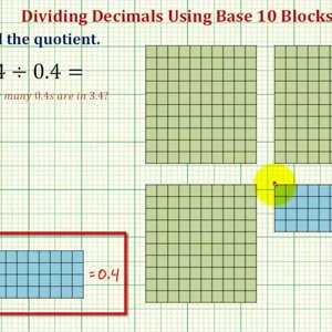 Ex: Determine the Quotient of Two Decimals Using Base Ten Blocks (1 digit)