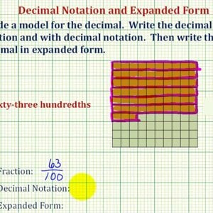 Ex: Decimal Grid, Fraction, and Expanded Form for a Given Decimal Words