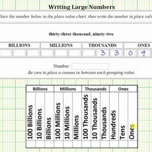 Number Words to Place Value and Writing Number (Large Whole Numbers)