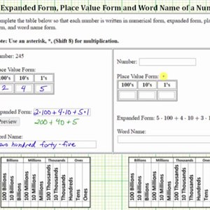 Place Value, Expanded Form and Name Whole Numbers (Hundreds)