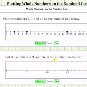 Plot Whole Numbers on the Number Line