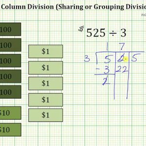 Column Divisions: 3 Digit Divided by 1 Digit with No Remainder