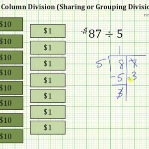 Column Divisions: 2 Digit Divided by 1 Digit with Remainder